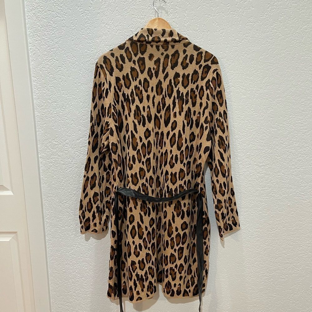 Chico’s Belted Animal Jacquard Mabel Cardigan Size 3 - Picture 8 of 12